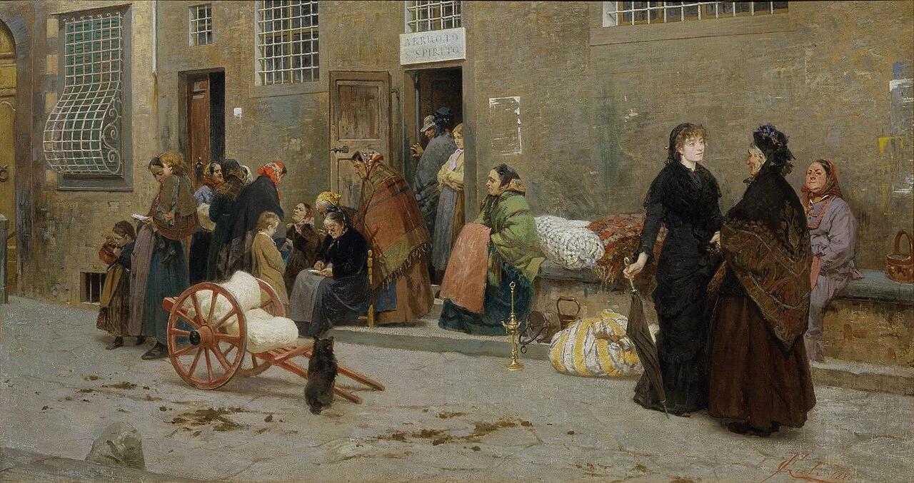 Il Monte della Pietà presso la chiesa di Santo Spirito, Firenze (1880)